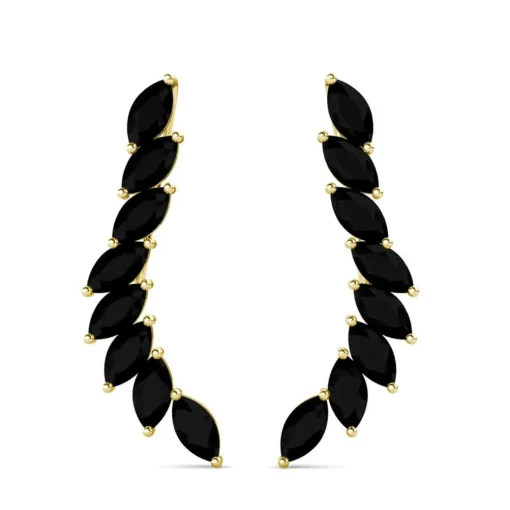 Boucles d’oreilles Femme MYC-Paris - DE0340-G-BK Laiton Doré Noir