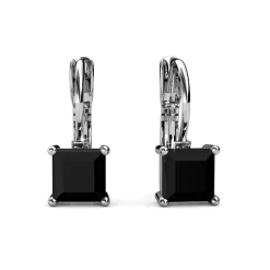 Boucles d’oreilles Femme MYC-Paris Square - DE0007-S-BK Laiton Argent Noir