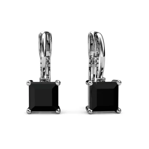 Boucles d’oreilles Femme MYC-Paris Square - DE0007-S-BK Laiton Argent Noir