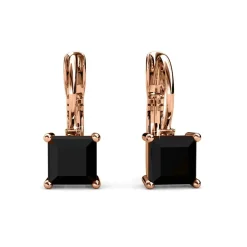 Boucles d’oreilles Femme MYC-Paris Square - DE0007-RG-BK Laiton Doré rose Noir