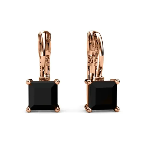 Boucles d’oreilles Femme MYC-Paris Square - DE0007-RG-BK Laiton Doré rose Noir