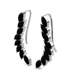 Boucles d’oreilles Femme MYC-Paris - DE0340-S-BK Laiton Argent Noir
