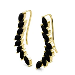 Boucles d’oreilles Femme MYC-Paris - DE0340-G-BK Laiton Doré Noir