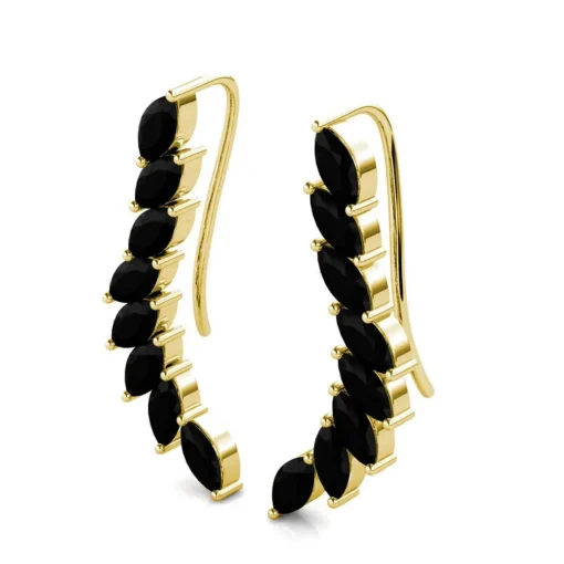 Boucles d’oreilles Femme MYC-Paris - DE0340-G-BK Laiton Doré Noir