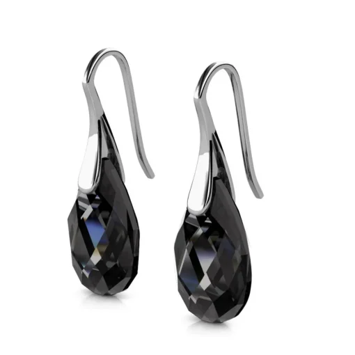 Boucles d’oreilles Femme MYC-Paris - DE0305-S-BK Laiton Argent Noir