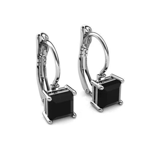 Boucles d’oreilles Femme MYC-Paris Square - DE0007-S-BK Laiton Argent Noir
