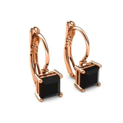 Boucles d’oreilles Femme MYC-Paris Square - DE0007-RG-BK Laiton Doré rose Noir