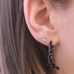 Boucles d’oreilles Femme MYC-Paris - DE0340-S-BK Laiton Argent Noir