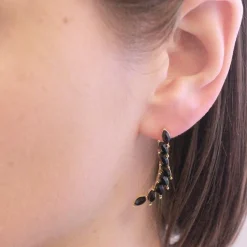 Boucles d’oreilles Femme MYC-Paris - DE0340-G-BK Laiton Doré Noir