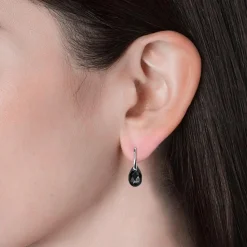 Boucles d’oreilles Femme MYC-Paris - DE0305-S-BK Laiton Argent Noir