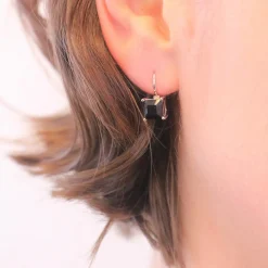 Boucles d’oreilles Femme MYC-Paris Square - DE0007-S-BK Laiton Argent Noir