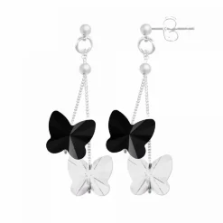 Boucles d'oreilles Femme So Charm - BS161-SE008-JET+CRYS Métal Argent