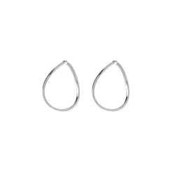 Boucles D'Oreilles Hoops I Did It Again Acier Rhodié Vague Extra Légères