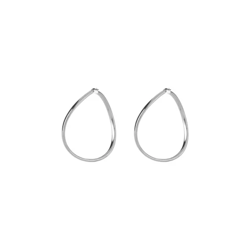 Boucles D'Oreilles Hoops I Did It Again Acier Rhodié Vague Extra Légères