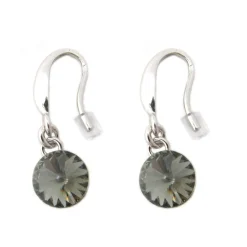 Boucles d'oreilles Indicolite Emily BOCREMISINI - Boucles d'oreilles Argent A925/00 Cristaux Swarovski gris