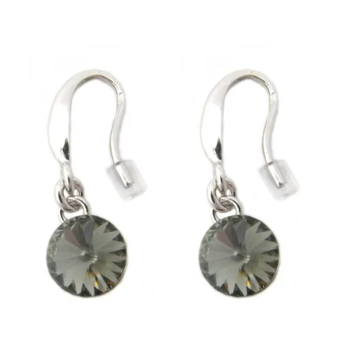 Boucles d'oreilles Indicolite Emily BOCREMISINI - Boucles d'oreilles Argent A925/00 Cristaux Swarovski gris