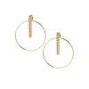 Boucles d'oreilles Les Interchangeables A54283 - Créoles Barette Strassé MM Or Jaune Cristal