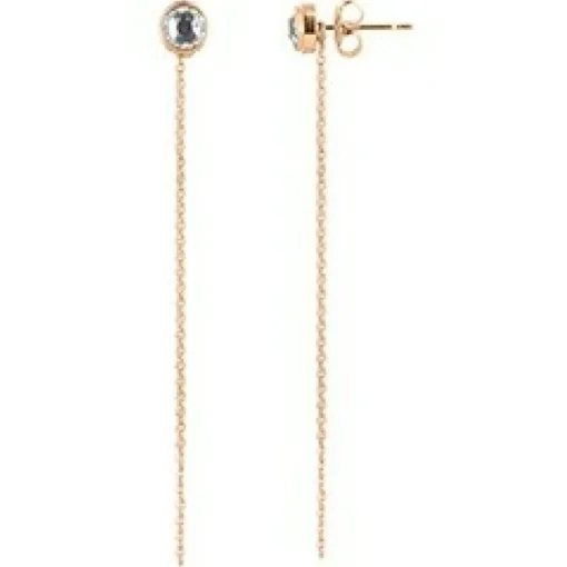 Boucles d'oreilles Les Interchangeables A56671 - Serti PM Or Rose Cristal