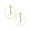Boucles d'oreilles Les Interchangeables A54286 - Créoles Barette Strassé GM Or Jaune Cristal