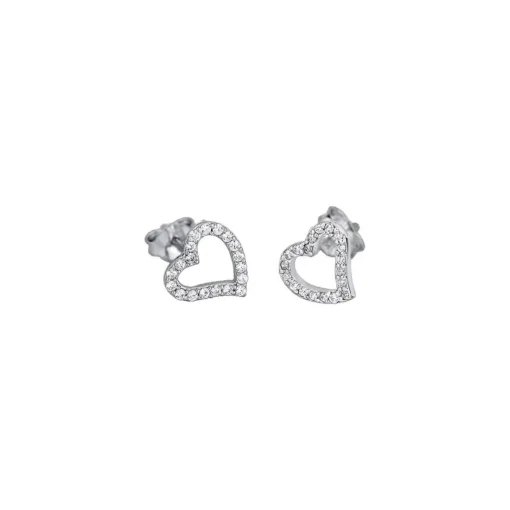 Boucles d'oreilles Lotus Style LP1519-4-1 - Boucles d'oreilles Coeur Argent Strass Chic Femme