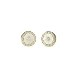 Boucles D'Oreilles Love Guess Acier Doré Puces Et Zircon Cubique Central 12 Mm