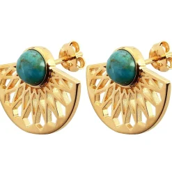 Boucles d'oreilles Mia Doré & Turquoise