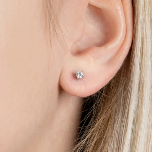 Boucles d'oreilles mixte Oxyde de Zirconium argent rhodié - Z5055Z03