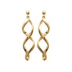 Boucles d'oreilles Pendantes torsadées plaqué or Maison de la Bijouterie Y364U00