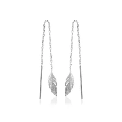 Boucles d'oreilles Pendantes femme plume Argent Maison de la Bijouterie W5YV600