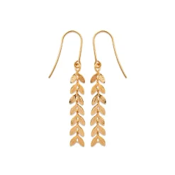 Boucles d'oreilles Pendante Feuilles Plaqué Or - Y54Y50