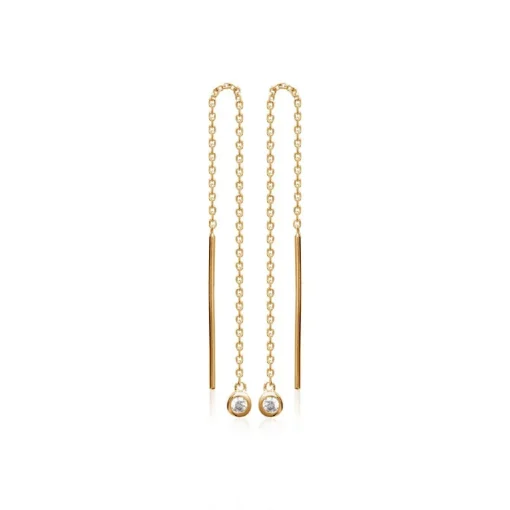 Boucles d'oreilles pendantes plaqué or oxyde de zirconium Maison de la Bijouterie Y53WYZ0
