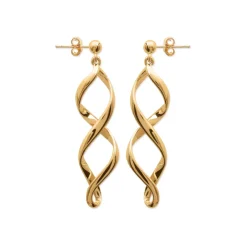 Boucles d'oreilles Pendantes torsadées plaqué or Maison de la Bijouterie Y364U00