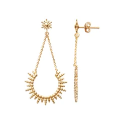 Boucles d'oreilles Pendantes femme plaqué or - Y55YY00