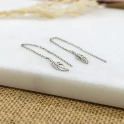 Boucles d'oreilles Pendantes femme plume Argent Maison de la Bijouterie W5YV600