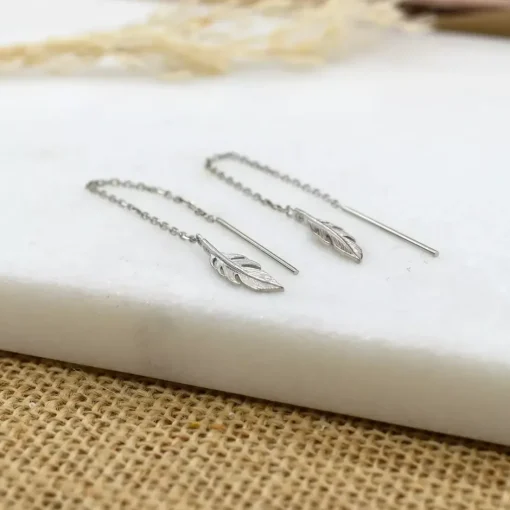 Boucles d'oreilles Pendantes femme plume Argent Maison de la Bijouterie W5YV600