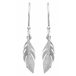 Boucles d'oreilles Pendantes femme plume Argent Maison de la Bijouterie W5Y6U00
