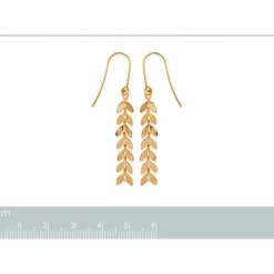 Boucles d'oreilles Pendante Feuilles Plaqué Or - Y54Y50