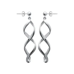 Boucles d'oreilles Pendantes torsadées Argent Maison de la Bijouterie W364U00