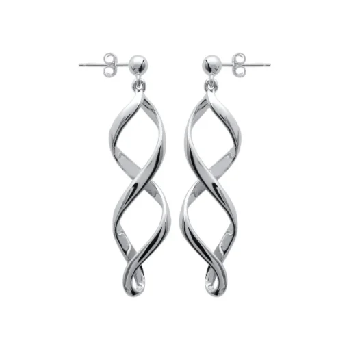 Boucles d'oreilles Pendantes torsadées Argent Maison de la Bijouterie W364U00