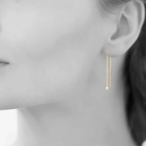 Boucles d'oreilles pendantes plaqué or oxyde de zirconium Maison de la Bijouterie Y53WYZ0