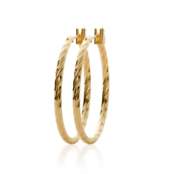 Boucles d'oreilles plaqué or créoles torsadées 30mm Maison de la Bijouterie Y6Z5Y30