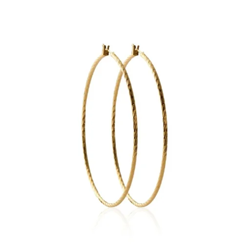 Boucles d'oreilles plaqué or créoles 60mm Maison de la Bijouterie Y6Z4U60