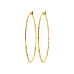 Boucles d'oreilles plaqué or créoles 50mm Maison de la Bijouterie Y6Z4U50