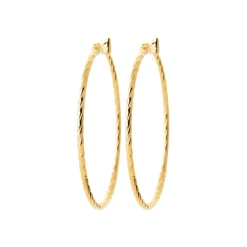 Boucles d'oreilles plaqué or créoles 40mm Maison de la Bijouterie Y6Z4U40