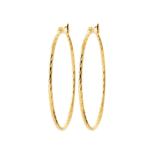 Boucles d'oreilles plaqué or créoles 40mm Maison de la Bijouterie Y6Z4U40