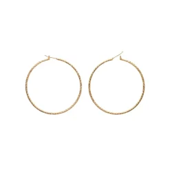 Boucles d'oreilles plaqué or créoles torsadées 60mm Maison de la Bijouterie Y6Z5Y60