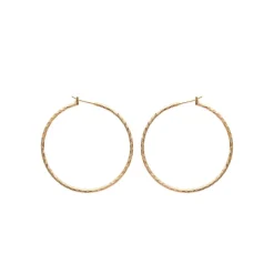 Boucles d'oreilles plaqué or créoles torsadées 50mm Maison de la Bijouterie Y6Z5Y50
