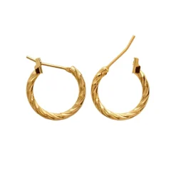 Boucles d'oreilles plaqué or créoles torsadées 16mm Maison de la Bijouterie Y6Z5YZ6