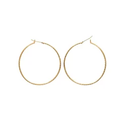 Boucles d'oreilles plaqué or créoles 50mm Maison de la Bijouterie Y6Z4U50