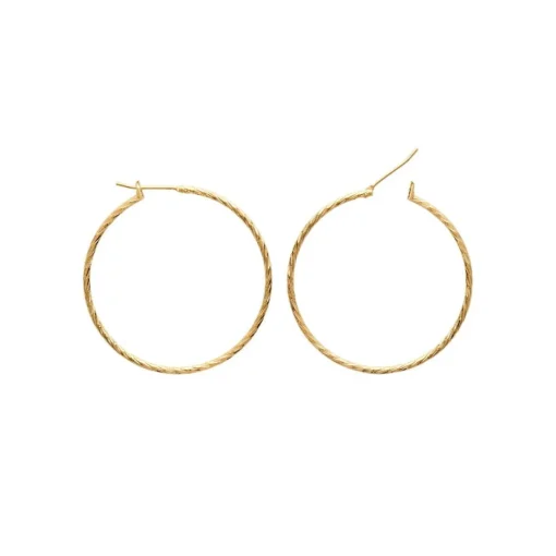 Boucles d'oreilles plaqué or créoles 40mm Maison de la Bijouterie Y6Z4U40